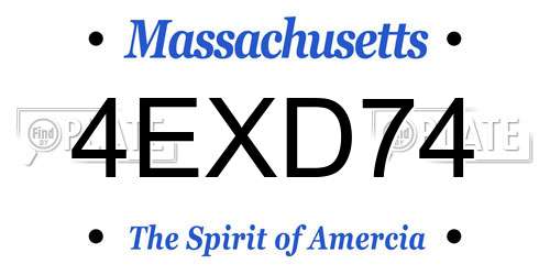 4EXD74 Massachusetts License Plate