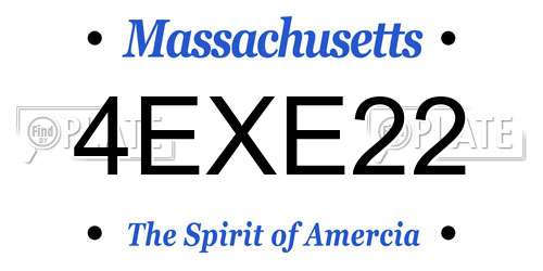 4EXE22 Massachusetts License Plate