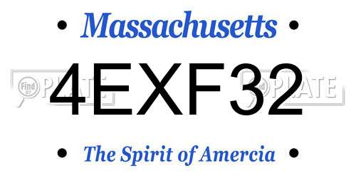 4EXF32 Massachusetts License Plate