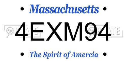 4EXM94 Massachusetts License Plate