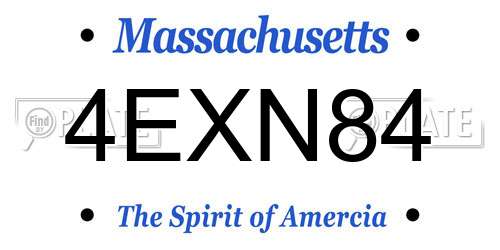 4EXN84 Massachusetts License Plate