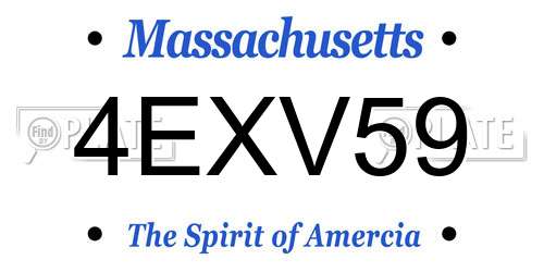 4EXV59 Massachusetts License Plate