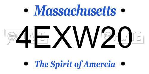 4EXW20 Massachusetts License Plate