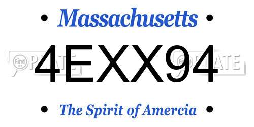 4EXX94 Massachusetts License Plate