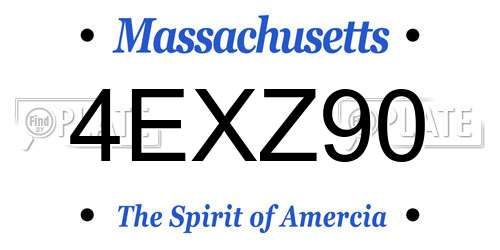 4EXZ90 Massachusetts License Plate