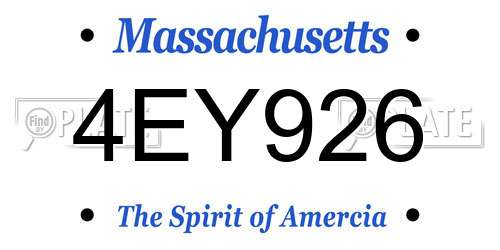 4EY926 Massachusetts License Plate