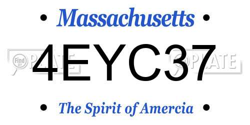 4EYC37 Massachusetts License Plate
