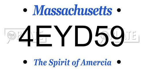 4EYD59 Massachusetts License Plate