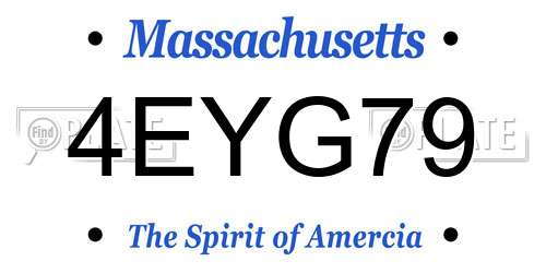 4EYG79 Massachusetts License Plate