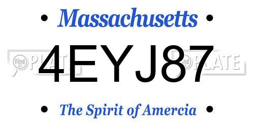 4EYJ87 Massachusetts License Plate