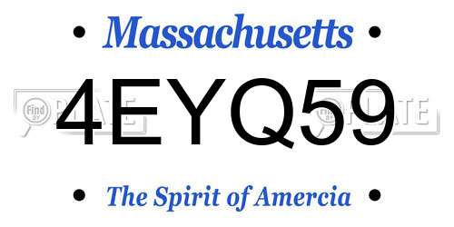 4EYQ59 Massachusetts License Plate