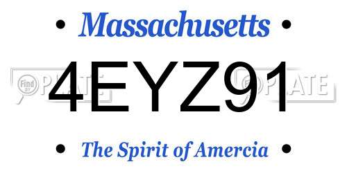 4EYZ91 Massachusetts License Plate