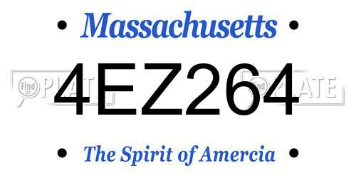 4EZ264 Massachusetts License Plate