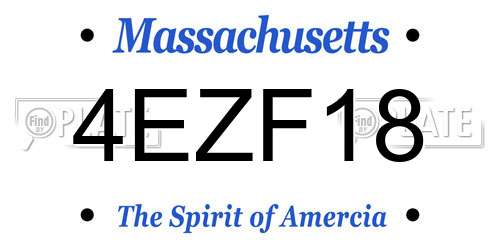 4EZF18 Massachusetts License Plate