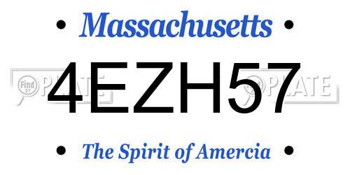 4EZH57 Massachusetts License Plate