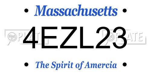4EZL23 Massachusetts License Plate