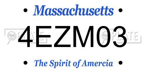 4EZM03 Massachusetts License Plate
