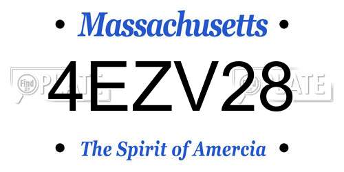 4EZV28 Massachusetts License Plate