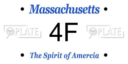 4F Massachusetts License Plate