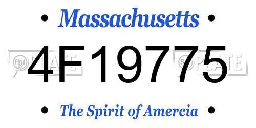 4F19775 Massachusetts License Plate