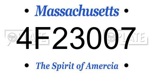 4F23007 Massachusetts License Plate