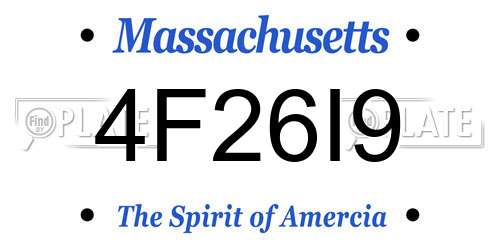 4F26I9 Massachusetts License Plate