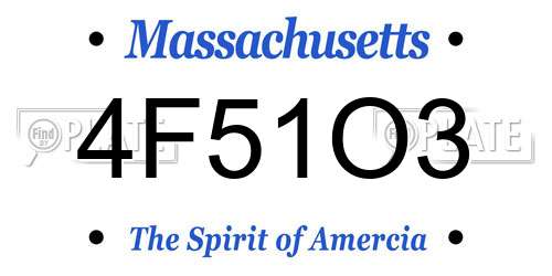 4F51O3 Massachusetts License Plate