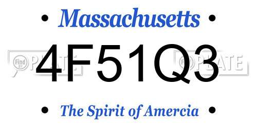 4F51Q3 Massachusetts License Plate