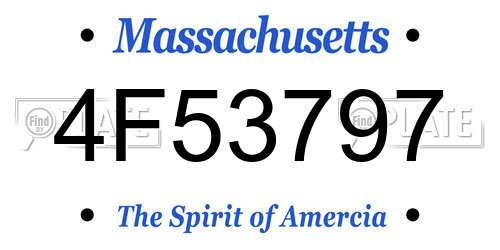 4F53797 Massachusetts License Plate