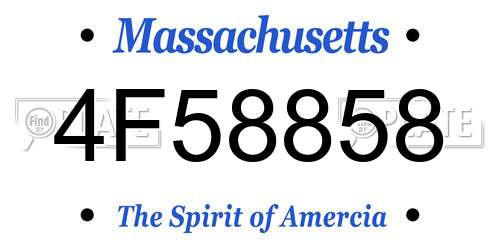 4F58858 Massachusetts License Plate