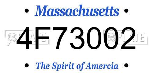 4F73002 Massachusetts License Plate