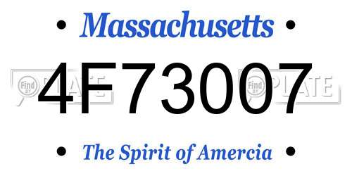 4F73007 Massachusetts License Plate