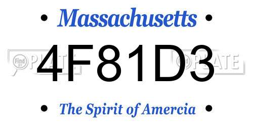 4F81D3 Massachusetts License Plate