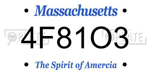 4F81O3 Massachusetts License Plate