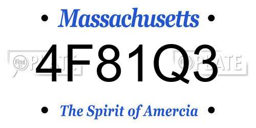 4F81Q3 Massachusetts License Plate