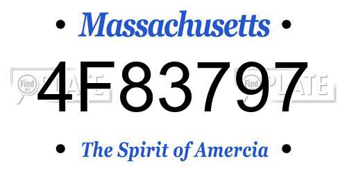 4F83797 Massachusetts License Plate