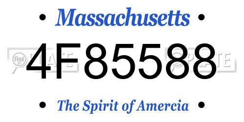 4F85588 Massachusetts License Plate