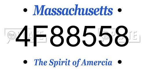 4F88558 Massachusetts License Plate