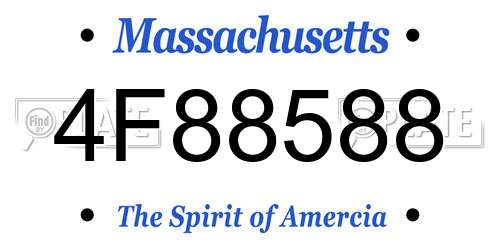 4F88588 Massachusetts License Plate