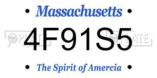 4F91S5 Massachusetts License Plate