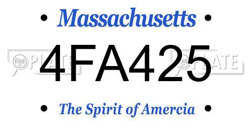 4FA425 Massachusetts License Plate