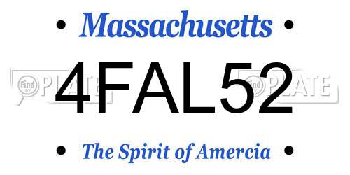 4FAL52 Massachusetts License Plate