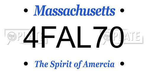 4FAL70 Massachusetts License Plate