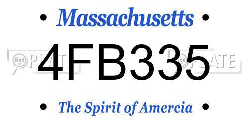 4FB335 Massachusetts License Plate