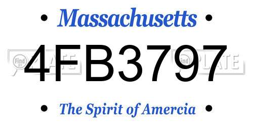 4FB3797 Massachusetts License Plate