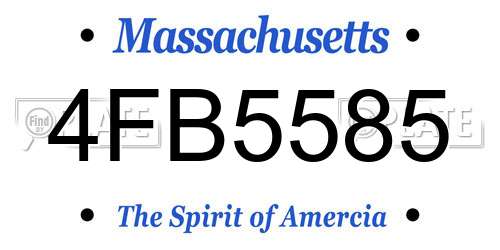 4FB5585 Massachusetts License Plate