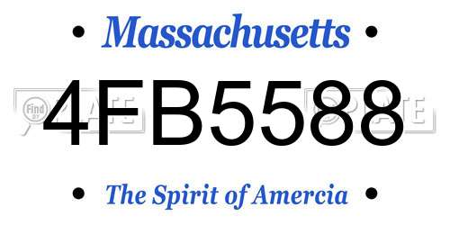 4FB5588 Massachusetts License Plate
