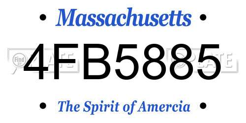 4FB5885 Massachusetts License Plate