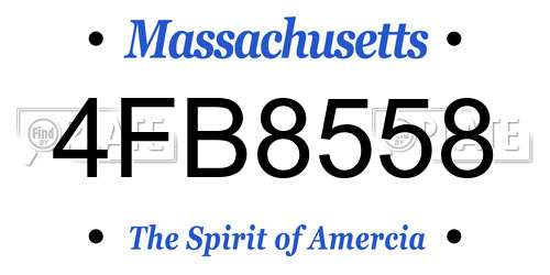 4FB8558 Massachusetts License Plate