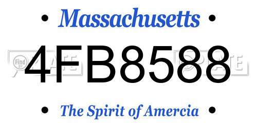 4FB8588 Massachusetts License Plate